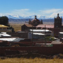 The village Guaqui with Cordillera Real in the background
